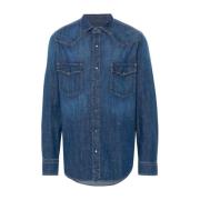 Jacob Cohën Denim Western Style Blå Skjorta Blue, Herr