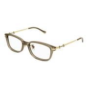 Gucci Brun Guld Glasögonbågar Yellow, Unisex