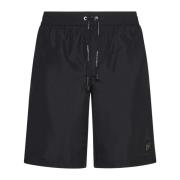 Dolce & Gabbana Svart Havskläder Logo-Plaque Shorts Black, Herr