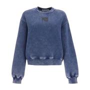 Alexander Wang Boxy Crewneck Sweatshirt Blue, Dam