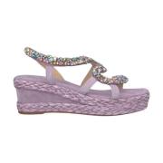 Alma EN Pena Orm kil sandal med dekorationer Purple, Dam