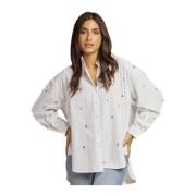 Alma EN Pena Rhinestone Poplin Skjorta White, Dam