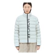 Moncler Quiltad Dunjacka med Logotryck Gray, Dam