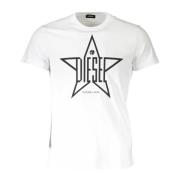 Diesel Enkelt Vitt Rundhals T-shirt White, Herr