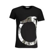 Trussardi Svart T-shirt med Print Logo Black, Herr