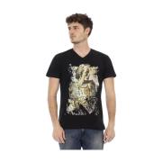 Trussardi Elegant kortärmad V-ringad T-shirt Black, Herr