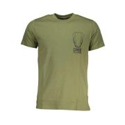 Cavalli Class Tryck Logo Rund Hals T-shirt Green, Herr