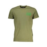 Cavalli Class Tryckt Logotyp Rund Hals T-shirt Green, Herr