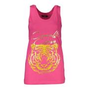 Cavalli Class Elegant rosa bomullstank med logotyptryck Pink, Dam