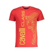 Cavalli Class Tryck Logo Kortärmad T-shirt Red, Herr