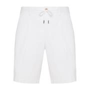 Boggi Milano Stretch Cotton Bermuda Shorts sommar White, Herr