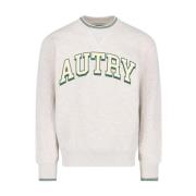 Autry Bomullsweatshirt med gul och grön logotyptryck Gray, Herr