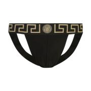 Versace Svart Grekisk Kant Jock Strap Black, Herr