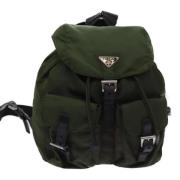 Prada Vintage Pre-owned Nylon ryggsckar Green, Dam