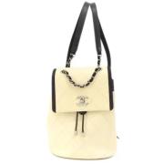 Chanel Vintage Pre-owned Laeder axelremsvskor Beige, Dam