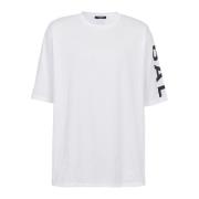 Balmain Oversized ekodesignerad bomullst-shirt med logotryck White, He...