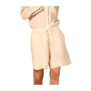 Mason's Avslappnad Linne Chino Bermuda Shorts Beige, Dam