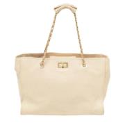 Chanel Vintage Pre-owned Laeder totevskor Beige, Dam