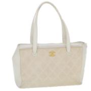 Chanel Vintage Pre-owned Canvas totevskor White, Dam