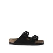 Birkenstock Svarta Lädersandaler Unisex Black, Unisex