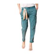 Mason's Avslappnade Cargo Byxor i Bomull Twill Green, Dam