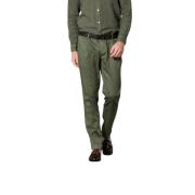 Mason's Genova Style Linne Bomull Chino Byxor Green, Herr