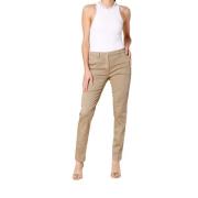 Mason's Slim Women's Chino Byxor i Stretch Satin Beige, Dam