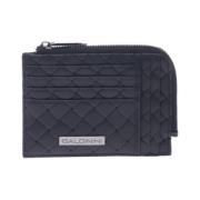 Baldinini Document holder in black with a woven print Black, Herr