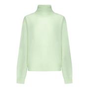 Alysi Hög Hals Sweaters Green, Dam