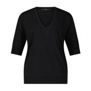 Windsor V-ringad T-shirt Lätt Mjukt Tyg Black, Dam