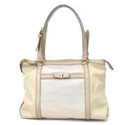 Salvatore Ferragamo Pre-owned Pre-owned Tyg axelremsvskor Beige, Dam