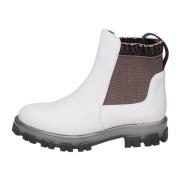 Stokton Läder Ankelboots för Kvinnor White, Dam