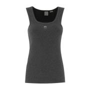 PINKO Love Birds Ribbed Tank Top Gray, Dam