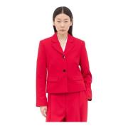 Ganni Klassisk Twill Blazer Red, Dam