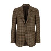 Lardini Beige Houndstooth Jacka Beige, Herr