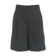 Semicouture Grå Bermuda Shorts Höj Stil Gray, Dam