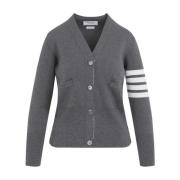 Thom Browne Klassisk Grå Cardigan Sweater Gray, Dam