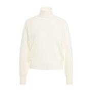 MVM Vit Turtleneck Kashmirtröja Aw24 White, Dam