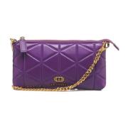 La Carrie Lila Läder Clutch Lea Purple, Dam