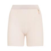 Jacquemus Stilren Nude & Neutrals Elastisk Midja Shorts Beige, Dam