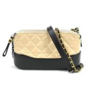 Chanel Vintage Pre-owned Laeder axelremsvskor Beige, Dam