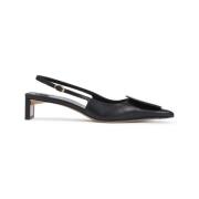 Jacquemus Svarta Läderpumps Höjer Stil Black, Dam