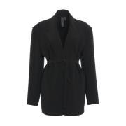 Norma Kamali Svart Enkelknäppt Blazer Aw24 Black, Dam