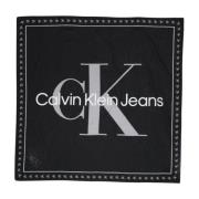 Calvin Klein Ekologisk Bomull Logo Sjal Kollektion Black, Dam