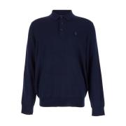 Polo Ralph Lauren Merino Grå Häst Sweaters Blue, Herr