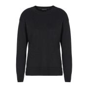 Armani Exchange Svart Crewneck Sweater Aw24 Black, Herr