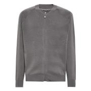 Boggi Milano B Tech Tech Bomber Jacket i Merinoull Gray, Herr