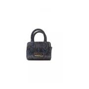 Pompei Donatella Python Print Mini Tote Elegance Blue, Dam