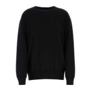 Jil Sander Oversize Svart Ulltröja Black, Dam