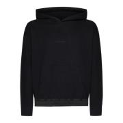 Saint Laurent Svart Bomullshoodie med Broderad Logotyp Black, Herr